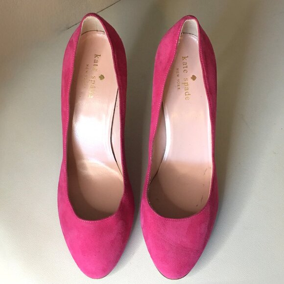 ♠️ KATE SPADE NEW YORK ♠️ Pink Suede Multi-Glitter Heels ♠️ 7.5W - Picture 7 of 16